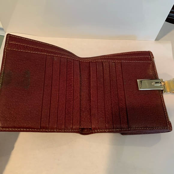 AUTH Gucci Brown Red Horsebit Monogram Wallet - Picture 9 of 10